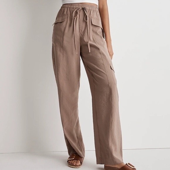 Madewell Straight Cargo Pants in Softdrape Mid Rise XXS NWT - Picture 1 of 12